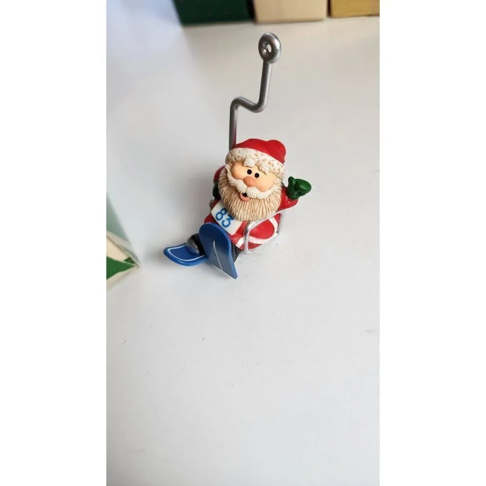 Hallmark Vintage Christmas Ornament Santa Ski Lift, Dated 1983